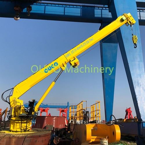 Guindaste marítimo offshore de pedestal de lança telescópica Ouco 0.2t18.7m